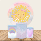 Schön Sonne Regenbogen Thema Baby Dusche Kreis Hintergrund Bausatz